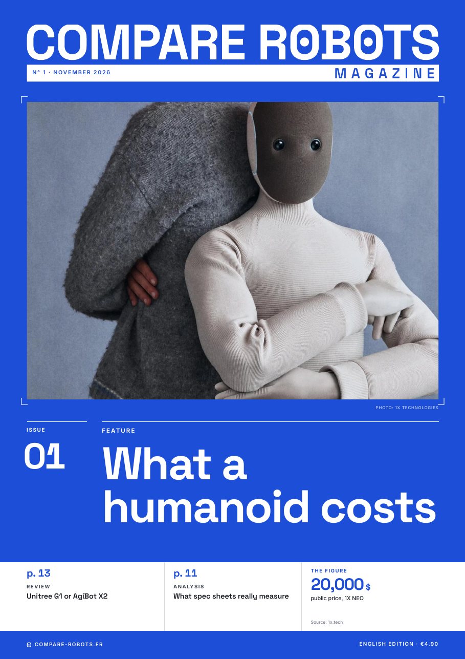 Compare Robots Magazine N° 1, What a humanoid costs